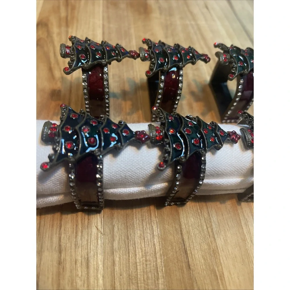 Christmas Tree Design‎ Napkin Rings Set of 8 Holiday dinner table